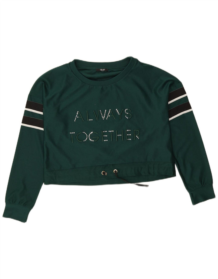 Liu Jo Sweat-shirt graphique surdimensionné pour femme UK 10 Petit Vert