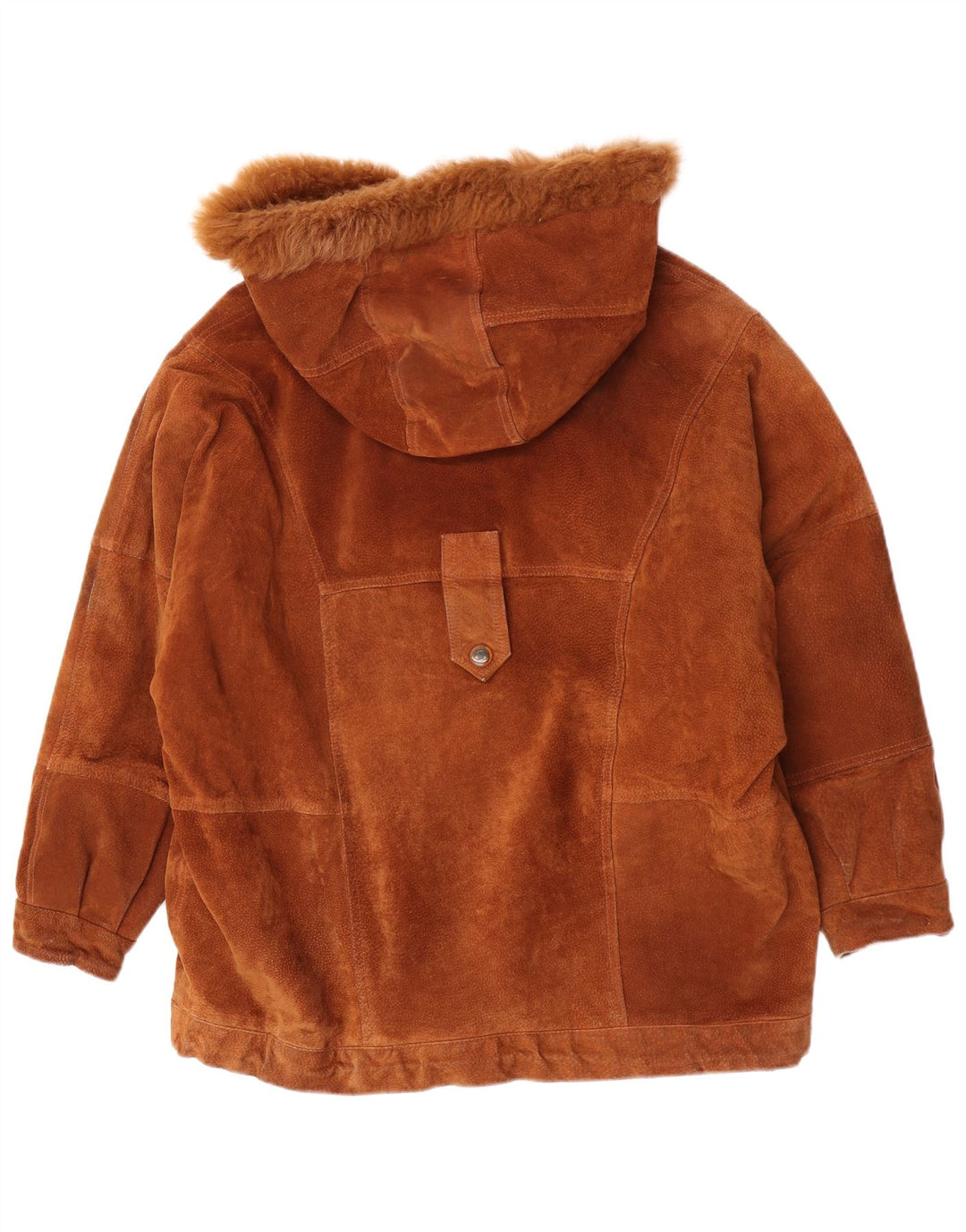 Veste Parka en daim à capuche surdimensionnée pour femme vintage IT 46 Grand Marron