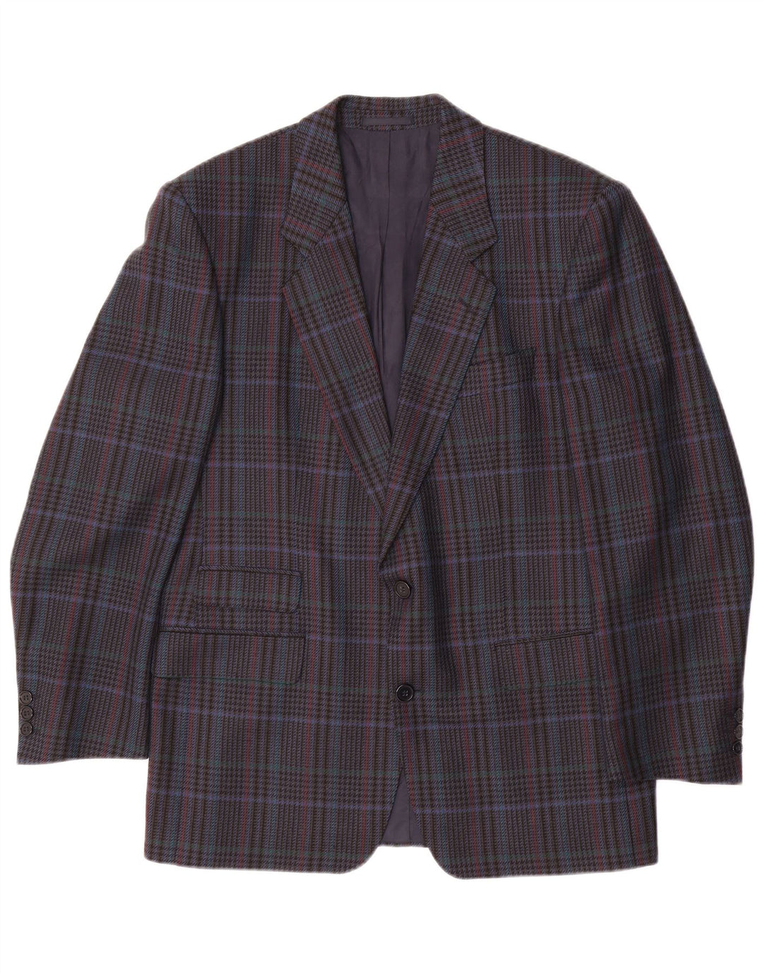 HUGO BOSS Veste Blazer 2 Boutons Homme EU 50 Large Bleu Marine Pied-de-Poule