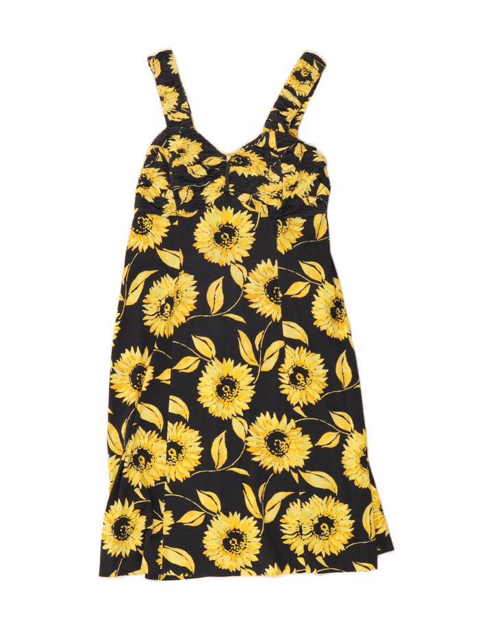 LIOLA Womens Sundress UK 12 Medium Black Floral Vintage Liola and Second-Hand Liola from Messina Hembry 