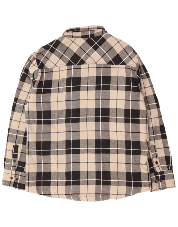 VINTAGE Chemise en flanelle pour homme Lumberjack XL en coton à carreaux noirs