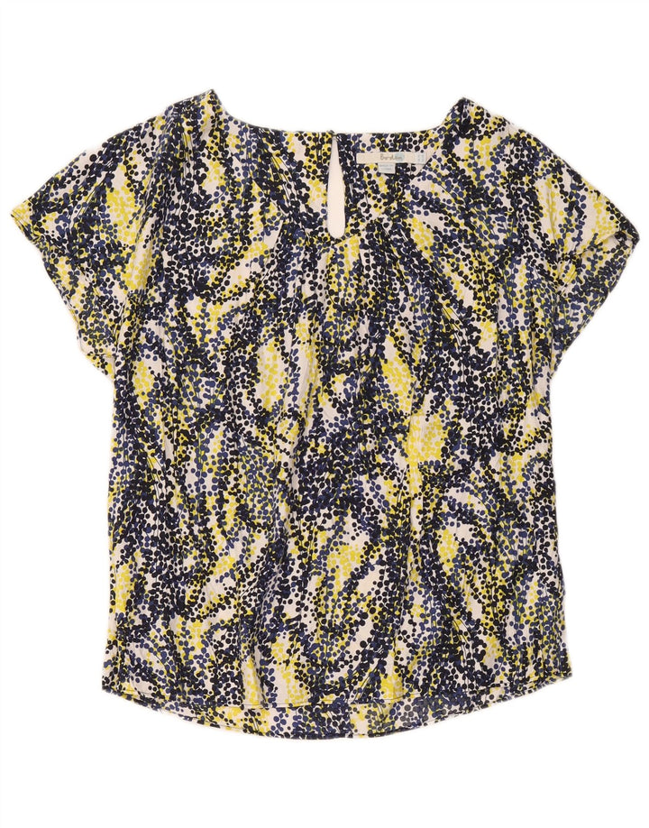Haut Chemisier Boden Femme UK 44 Large Viscose À Pois Multicolore