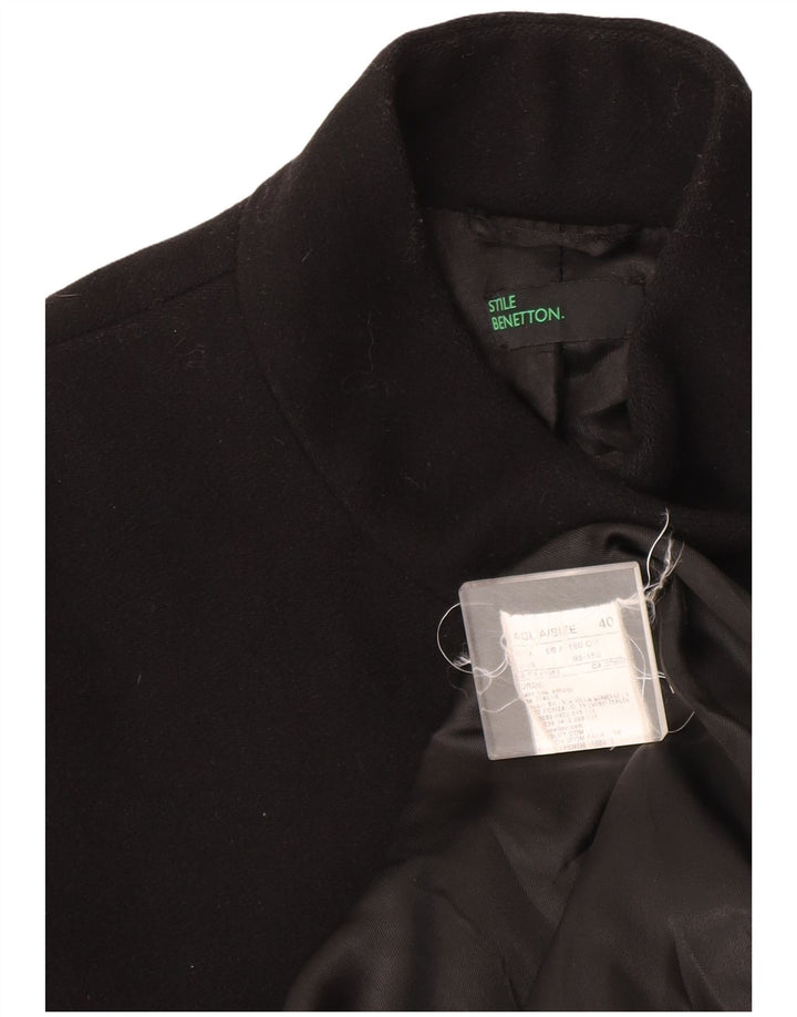 Benetton Pardessus IT 40 Small Noir Acétate Femme