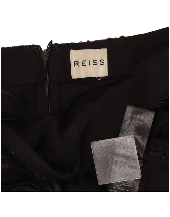 Reiss Mini-jupe à motif abstrait pour femme W30 en polyester noir moyen