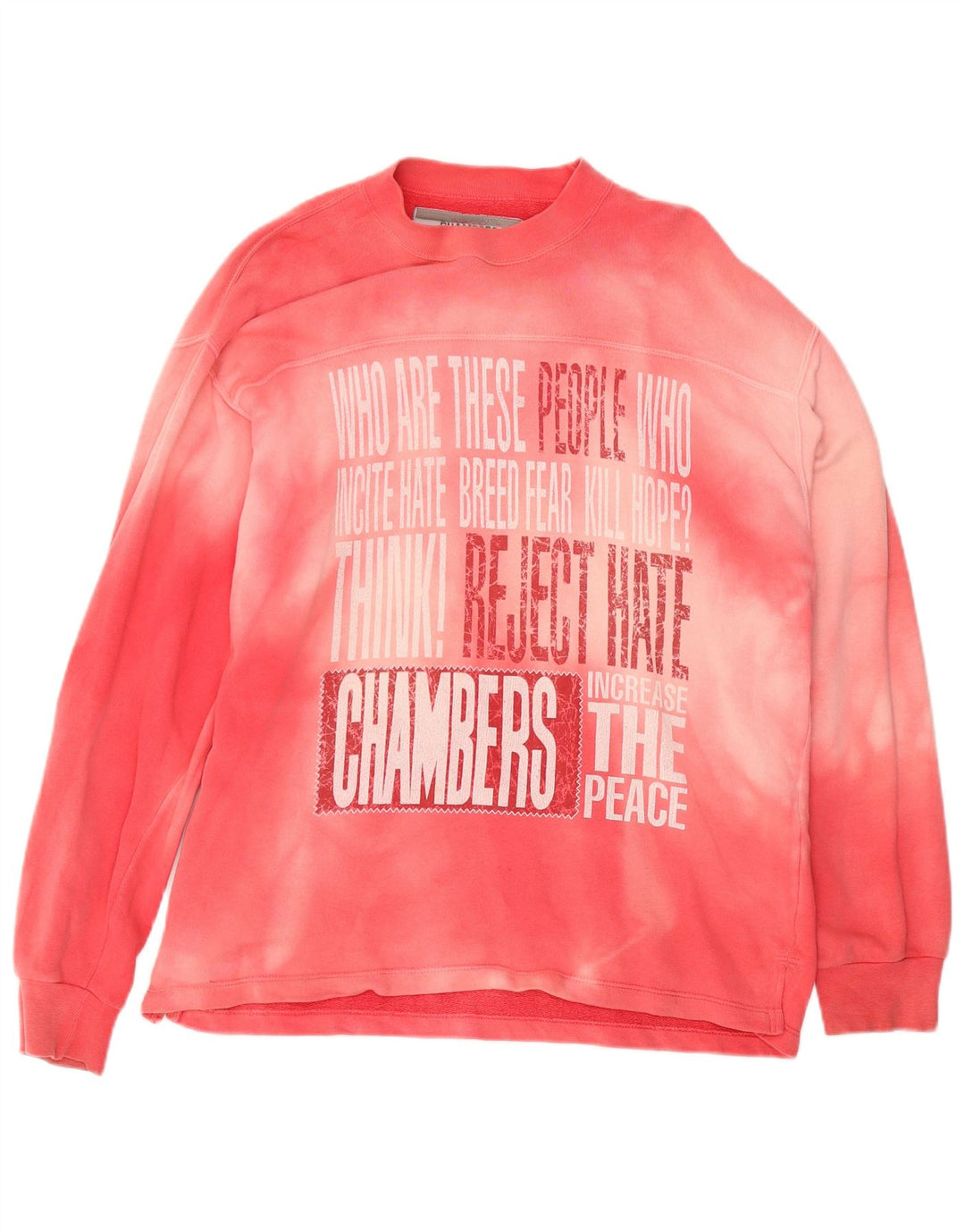 CHAMBERS Sweat-shirt graphique pour hommes en coton tie-dye rose grand