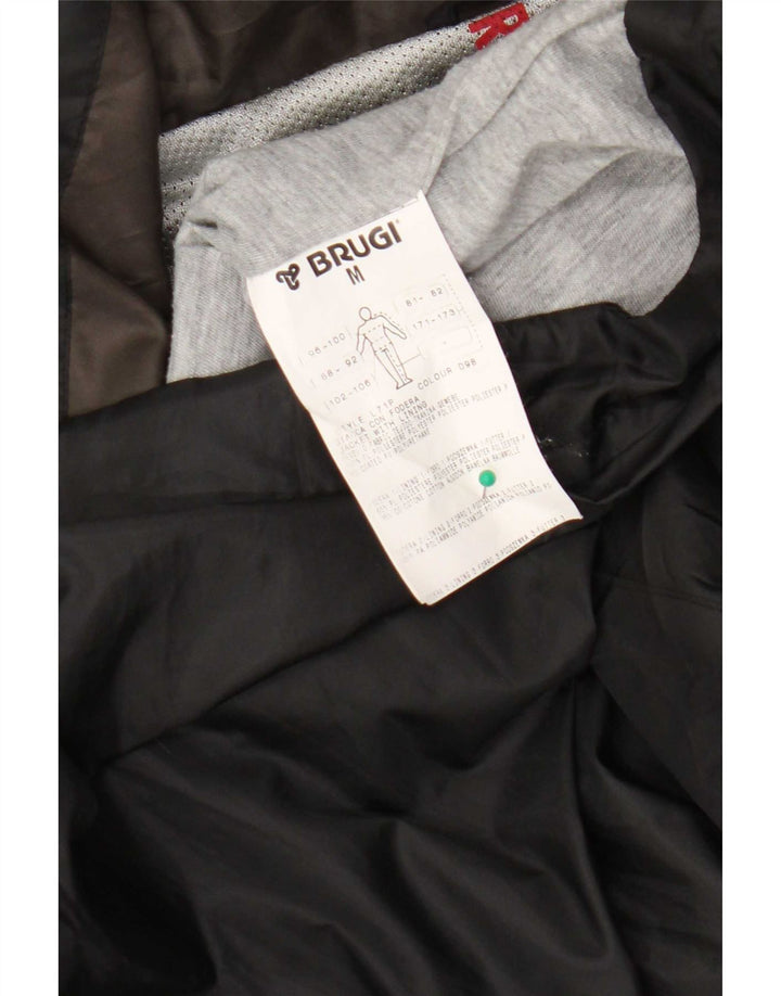 Brugi Veste de pluie à capuche pour homme UK 38 Medium Noir Colorblock Polyester