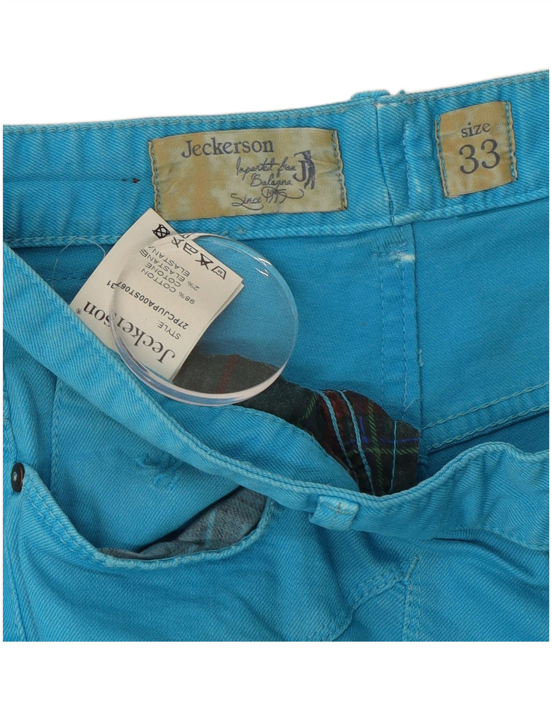 Jeckerson Jean Slim Femme W33 L29 Bleu Coton