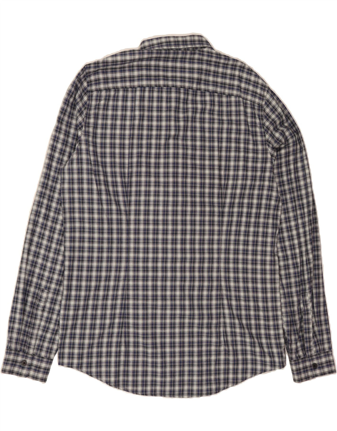 CALVIN KLEIN JEANS Mens Shirt 2XL Navy Blue Check Cotton Vintage Calvin Klein Jeans and Second-Hand Calvin Klein Jeans from Messina Hembry 