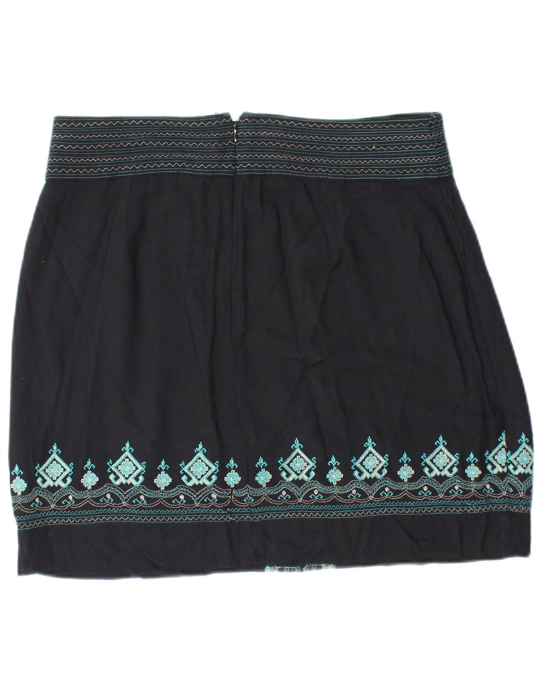 MONSOON Mini-jupe W30 pour femme en viscose Fair Isle noir moyen