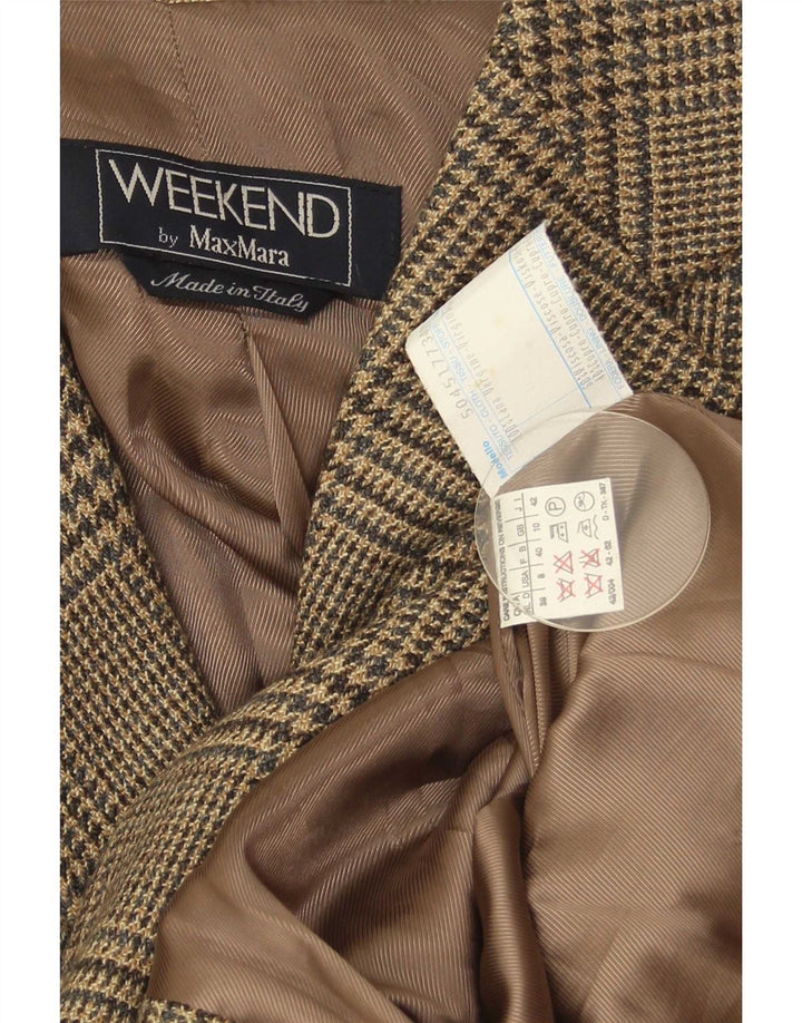 Max Mara Veste blazer week-end pour femme UK 10 Petit pied-de-poule marron
