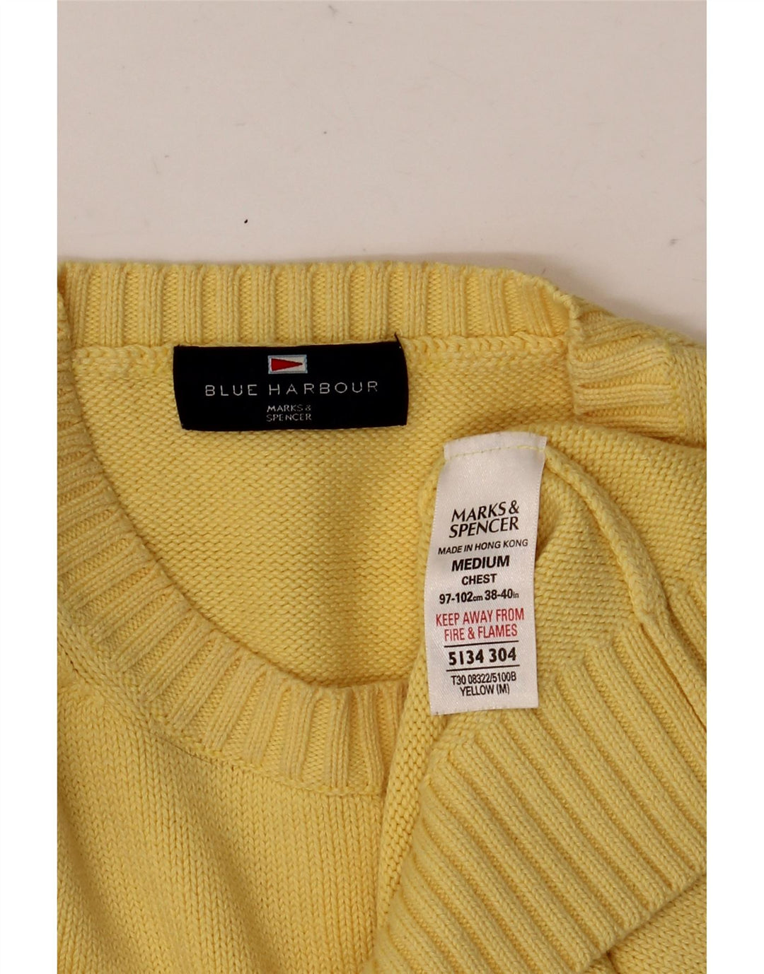 Marks & Spencer Pull Col Ras-du-Cou Blue Harbor Homme Jaune Moyen