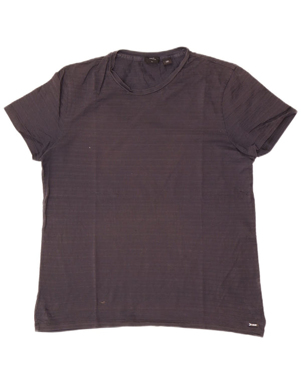 Hugo Boss Hommes Slim Fit T-Shirt Top XL Gris Rayé