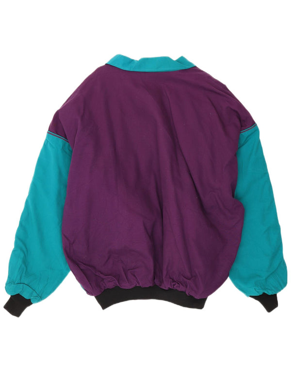Wild Veste Bomber Homme UK 44 2XL Violet Colourblock Coton
