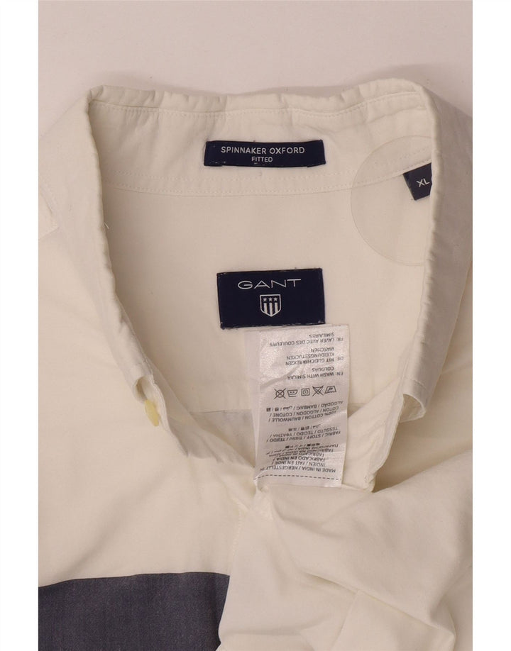 Gant Chemise ajustée XL en coton rayé blanc