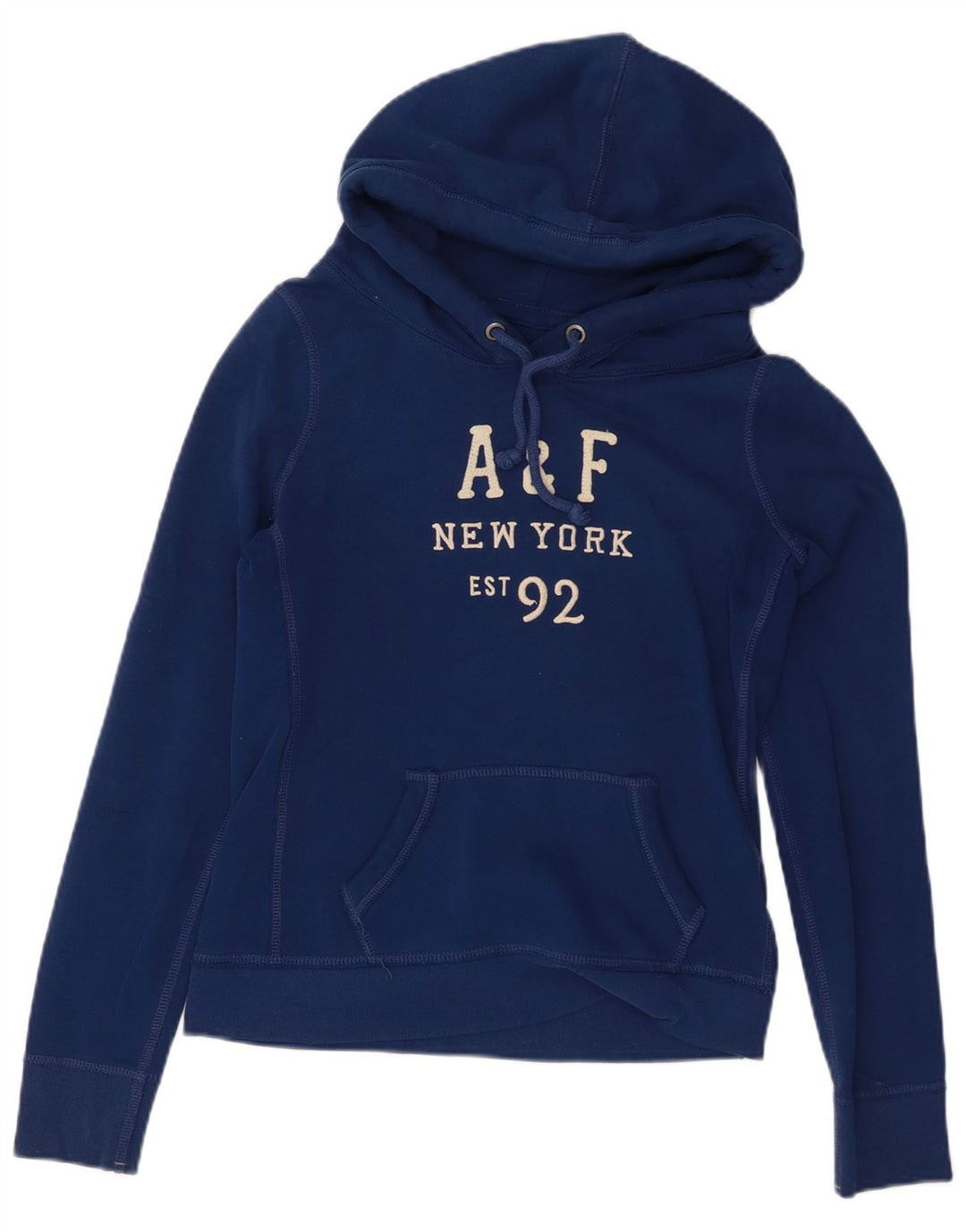 ABERCROMBIE & FITCH Pull à capuche graphique pour femme UK 14 Bleu marine moyen