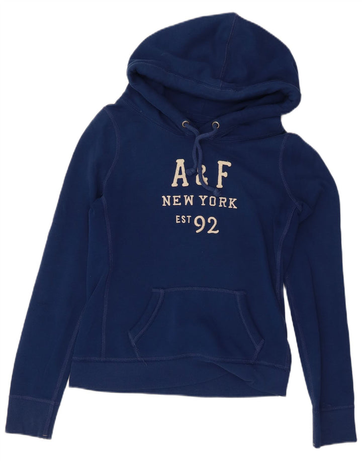 ABERCROMBIE & FITCH Pull à capuche graphique pour femme UK 14 Bleu marine moyen