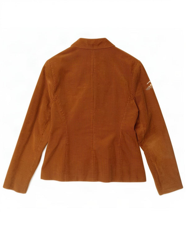 Replay Veste blazer en velours côtelé à 1 bouton pour femme UK 14 Large Kaki Coton