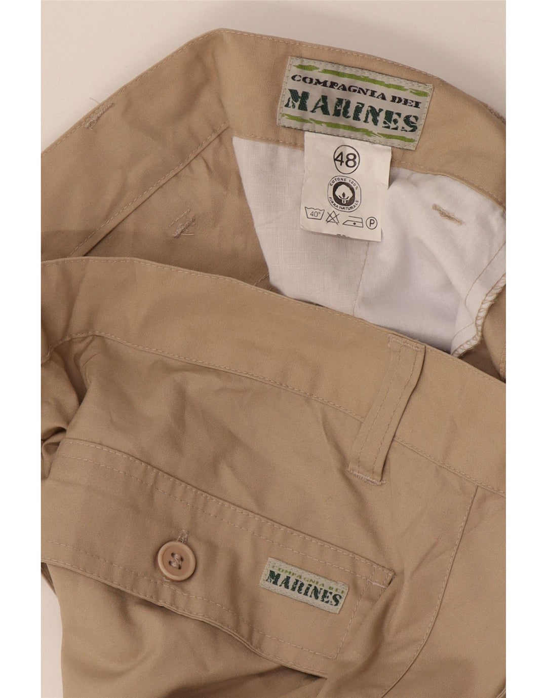 Short Cargo Vintage Homme IT 48 Moyen W32 Beige