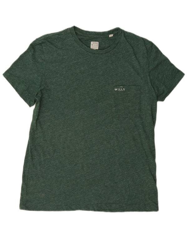 Jack Wills Mens T-Shirt Top Large Green Flecked Cotton
