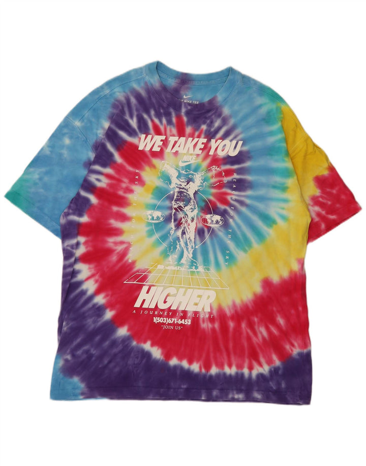Nike T-shirt graphique en coton tie-dye multicolore moyen pour homme