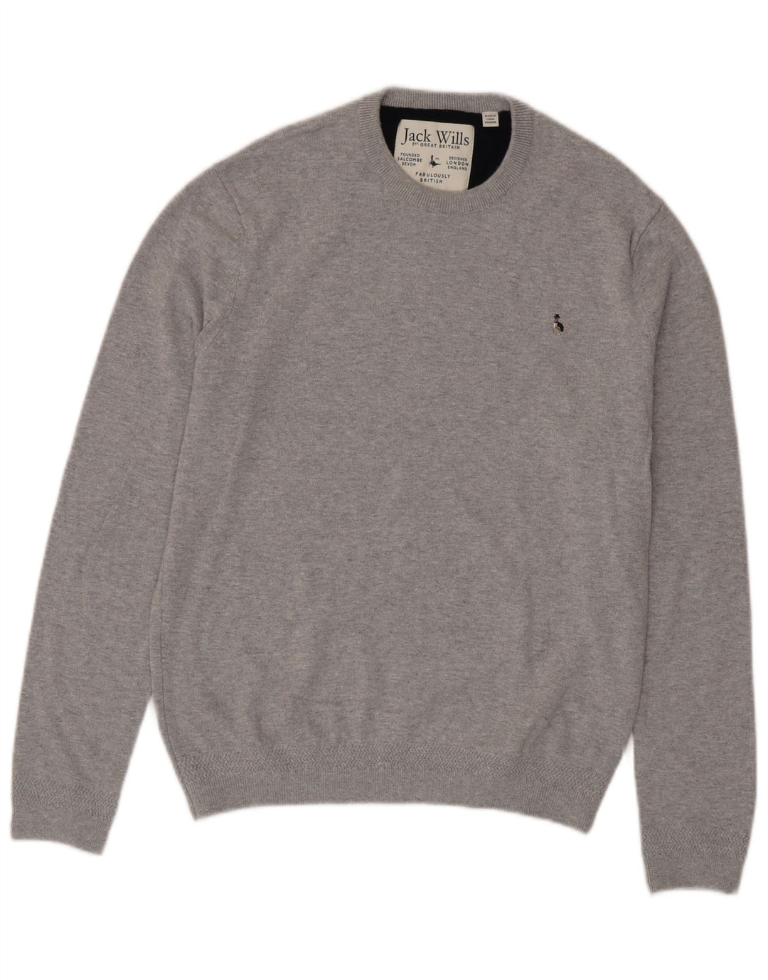 Jack Wills Pull à col rond pour homme en coton gris moyen