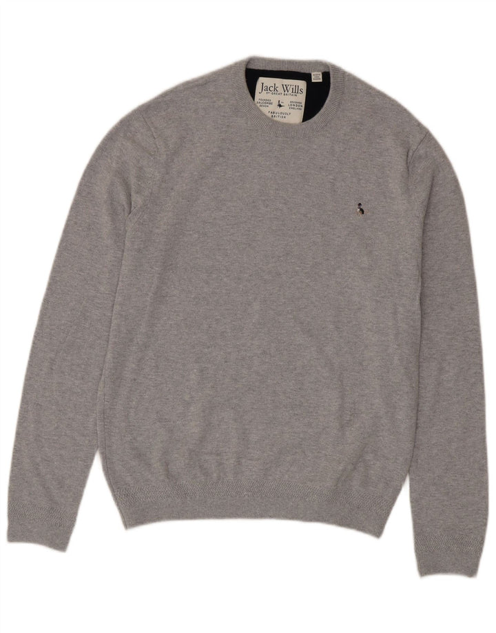 Jack Wills Pull à col rond pour homme en coton gris moyen