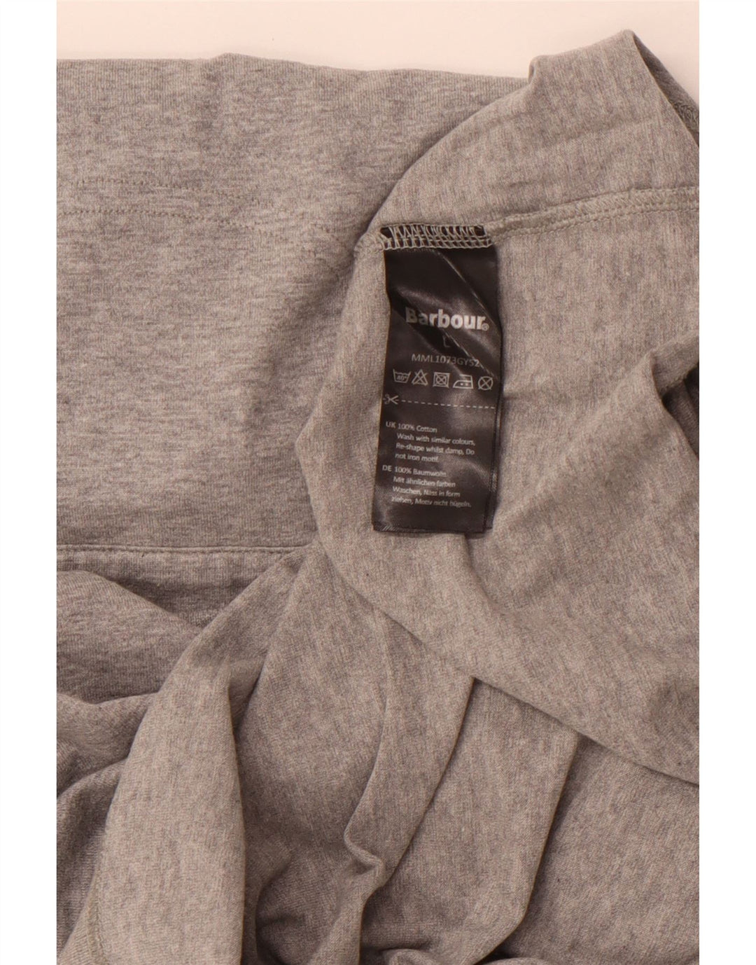 BARBOUR Polo Homme Large Gris Moucheté Coton