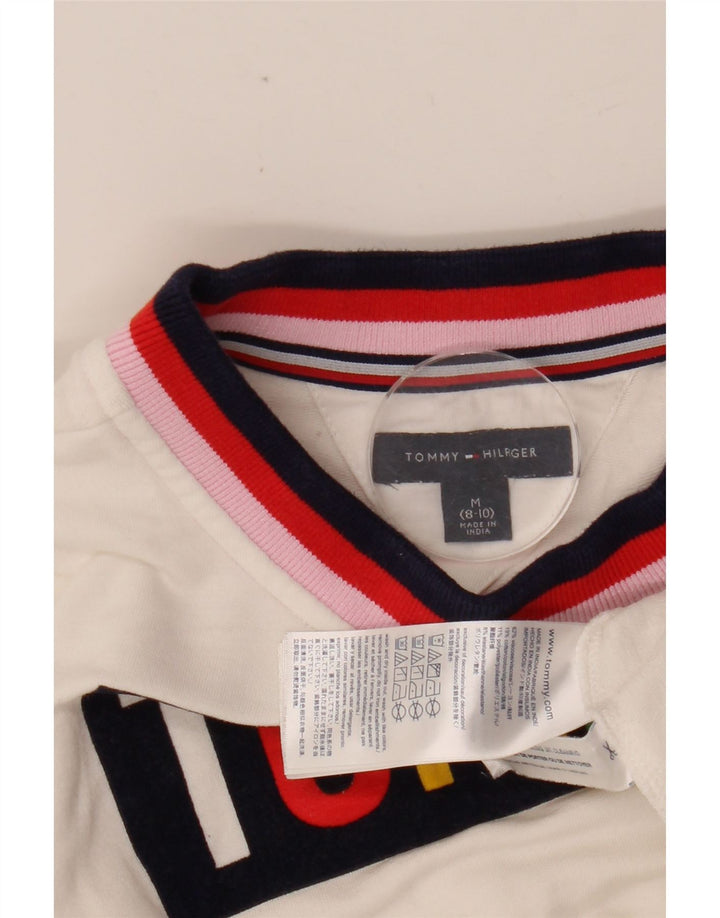 TOMMY HILFIGER Haut graphique à épaules dénudées pour fille 8-9 ans Blanc moyen