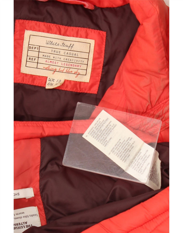 WHITE STUFF Veste matelassée pour femmes UK 12 Nylon rouge moyen