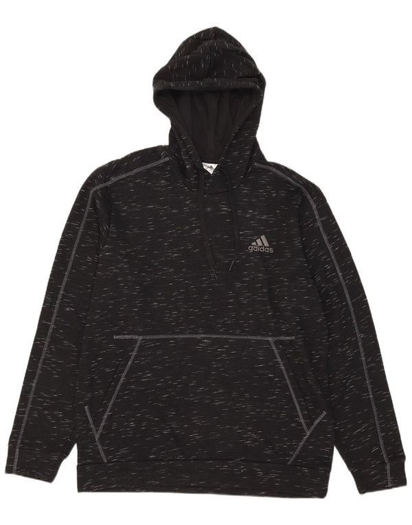 Adidas Pull à capuche pour homme Grand coton moucheté noir