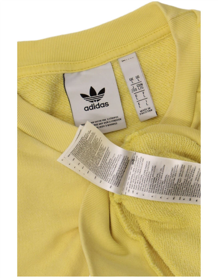 Adidas Sweat-shirt graphique pour homme en coton jaune Taille L