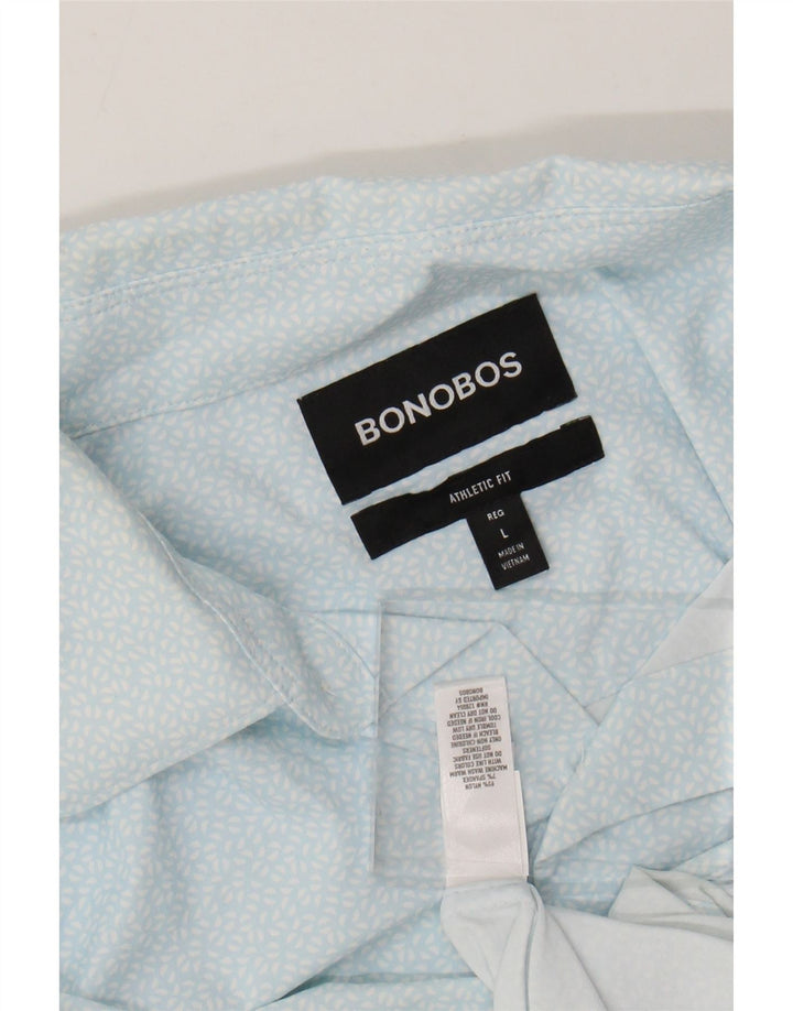 BONOBOS Chemise athlétique pour hommes en nylon à pois bleu grand