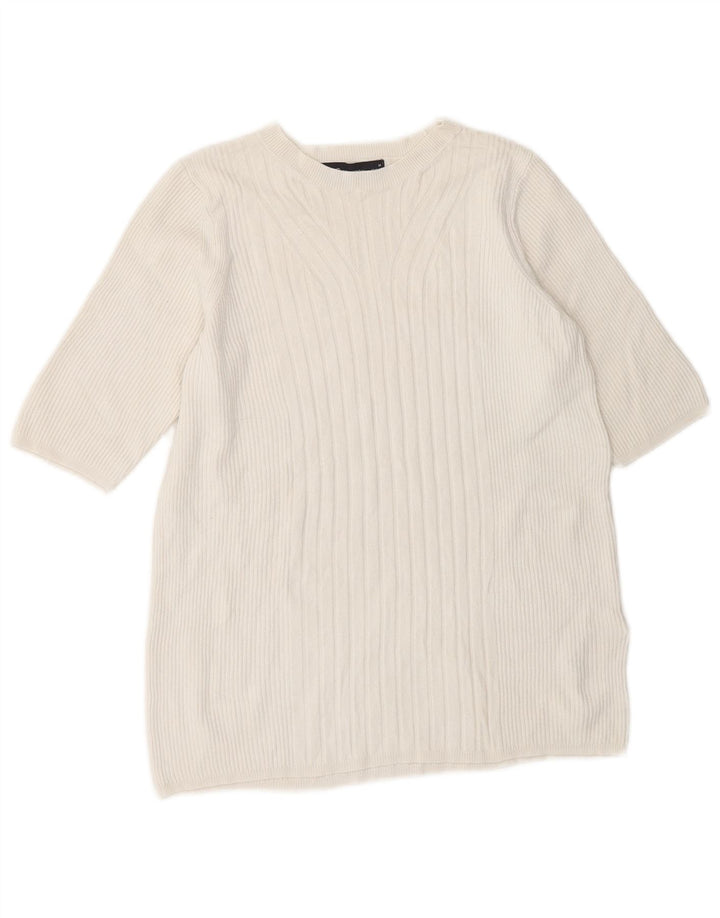 Marks & Spencer Pull col bateau pour femme UK 14 Blanc moyen
