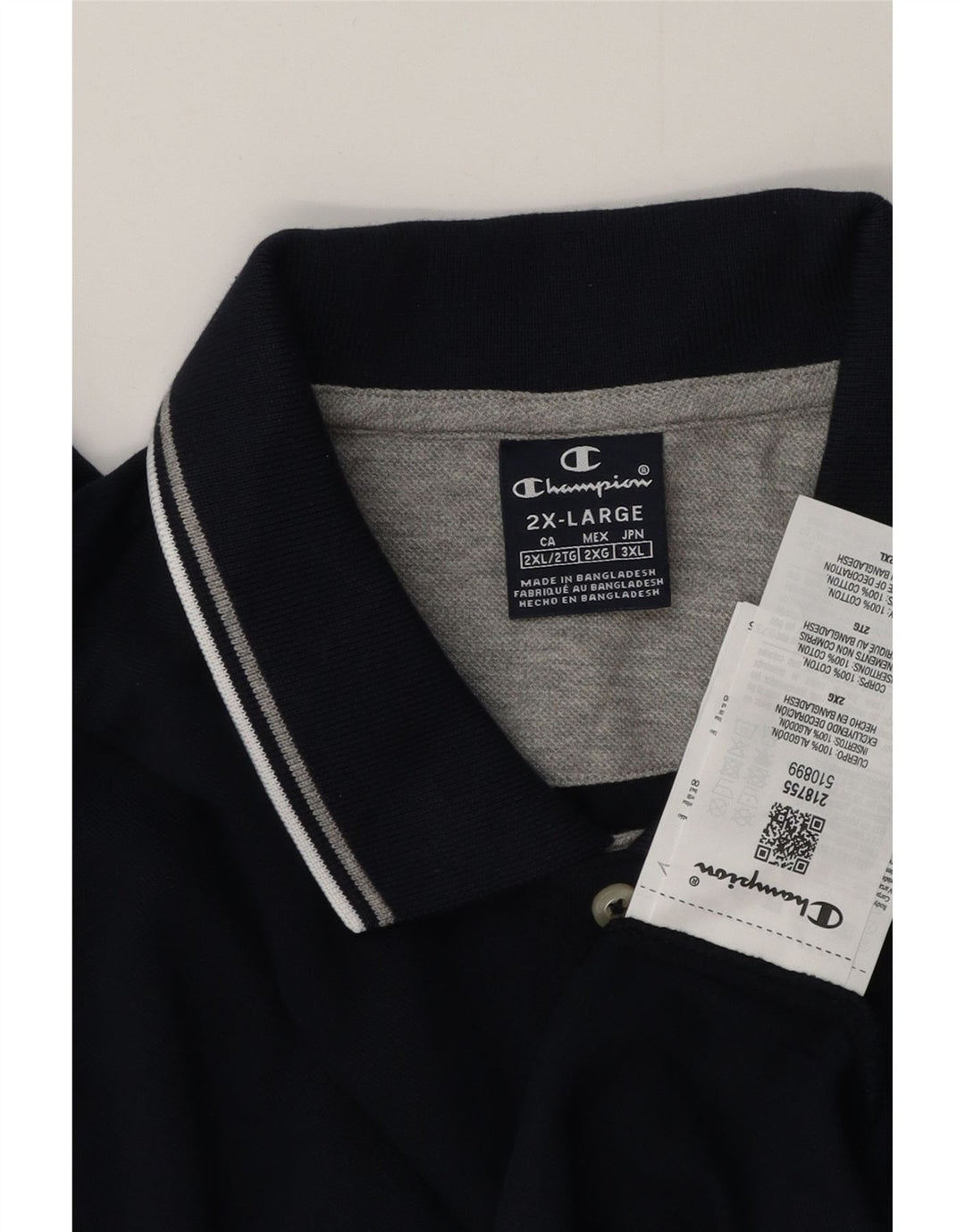 Champion Polo Homme 2XL Bleu Marine Coton