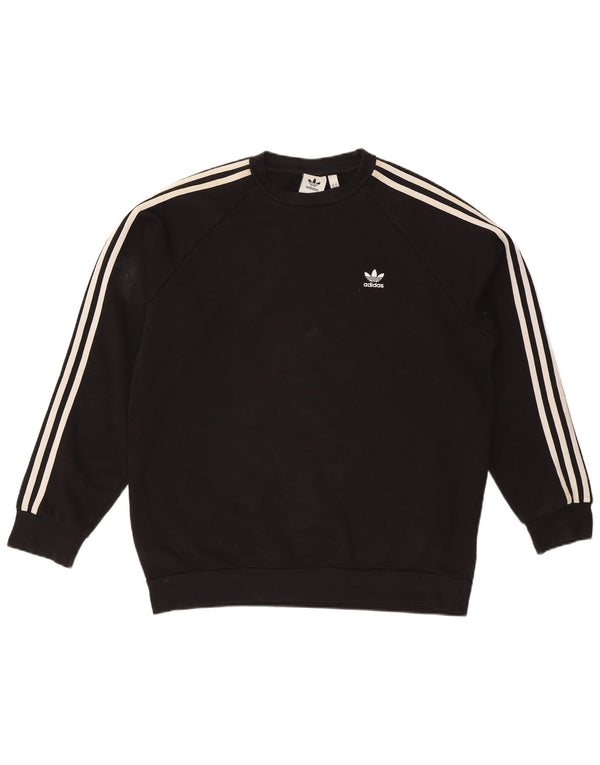 Adidas Sweat-shirt pour homme en coton noir Taille L