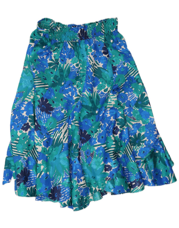 jupe évasée femme vintage W32 Grand Bleu Floral