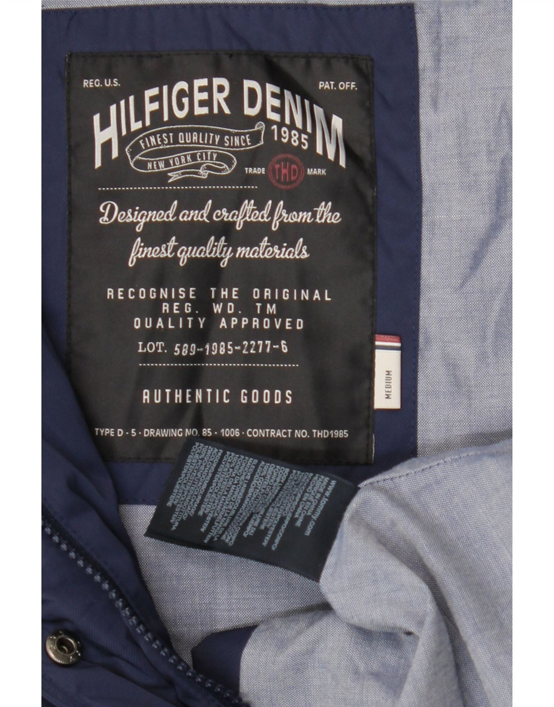 Tommy Hilfiger Veste utilitaire à capuche pour femme UK 12 Bleu marine moyen