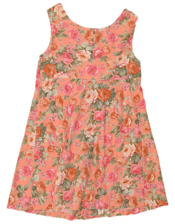 vintage Femme Robe d’été UK 12 Moyen Rose Floral Boho