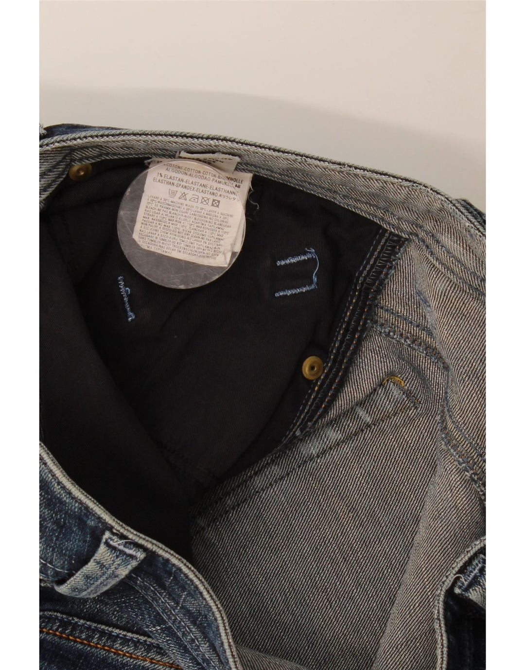 Diesel Jean droit vieilli W30 L28 en coton bleu pour homme