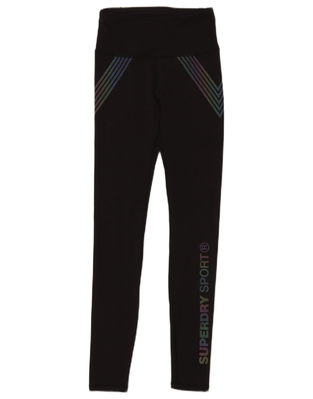 SUPERDRY Leggings graphiques pour femmes UK 6 Small Noir Polyester