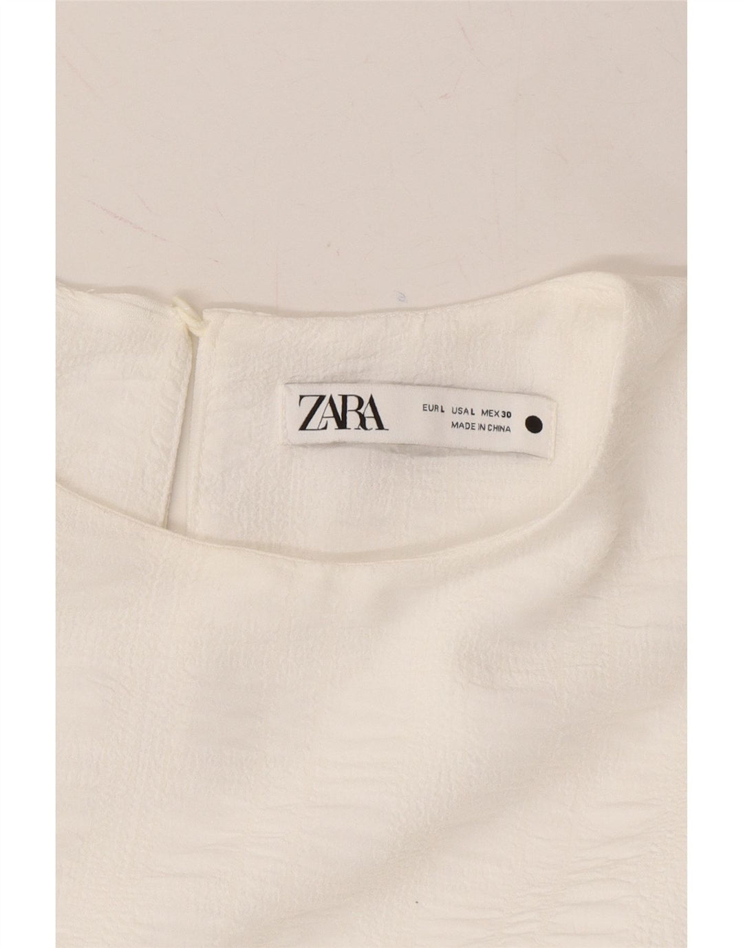 ZARA Womens 3/4 Sleeve A-Line Dress UK 16 Large White Polyester Vintage Zara and Second-Hand Zara from Messina Hembry 