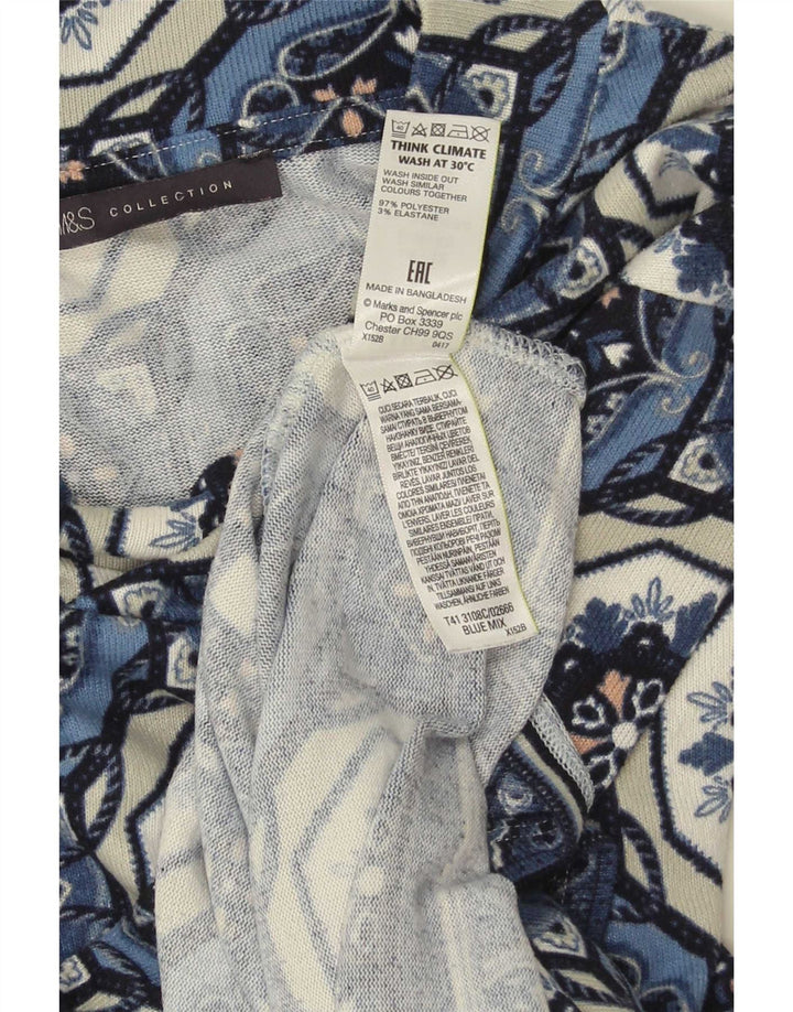 Marks & Spencer Tunique à manches 3/4 pour femme UK 12 Bleu moyen géométrique