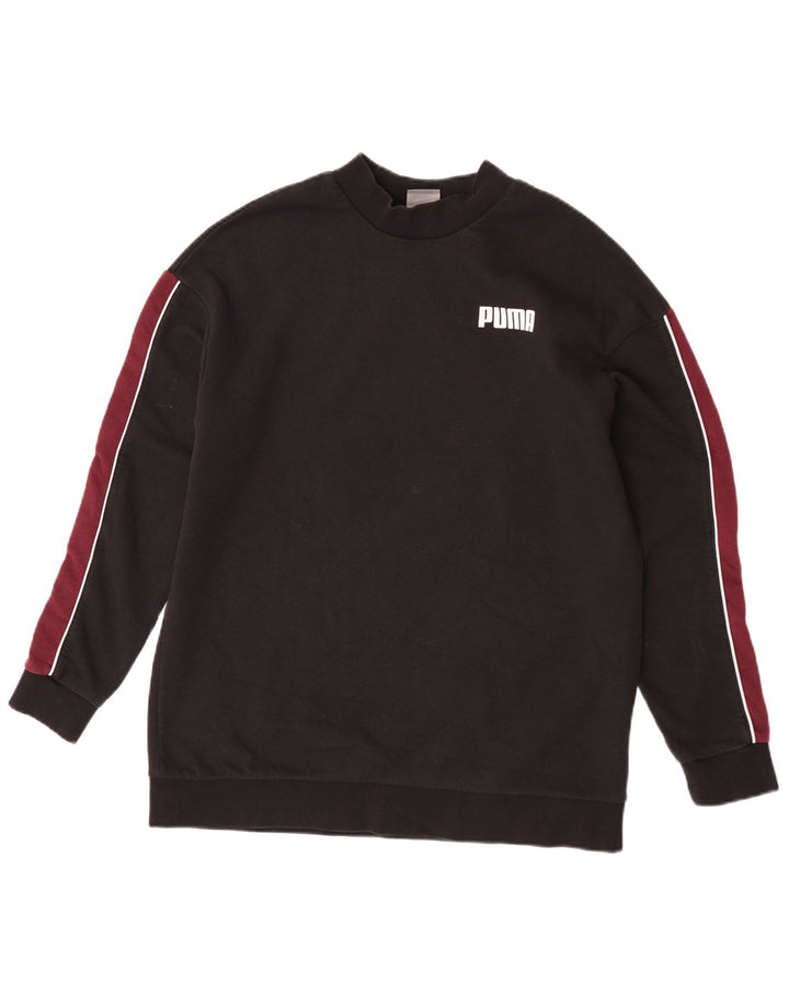 Puma Sweat-shirt pour femme UK 12 en coton color block noir moyen