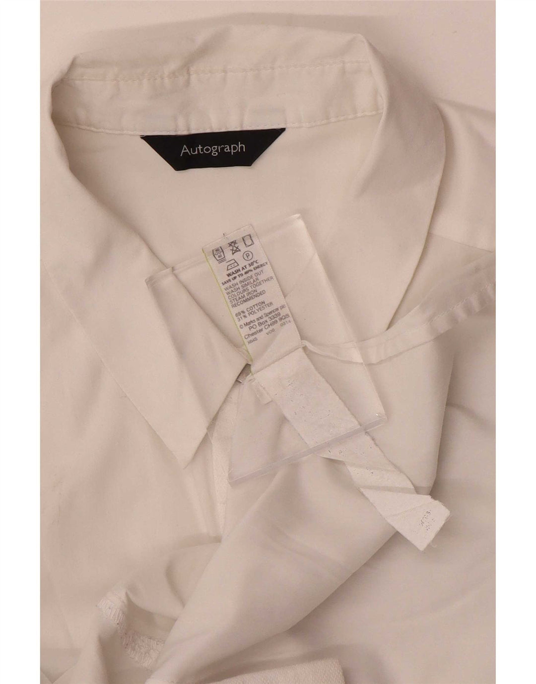 Marks & Spencer Chemise autographe pour femme UK 12 Coton blanc moyen