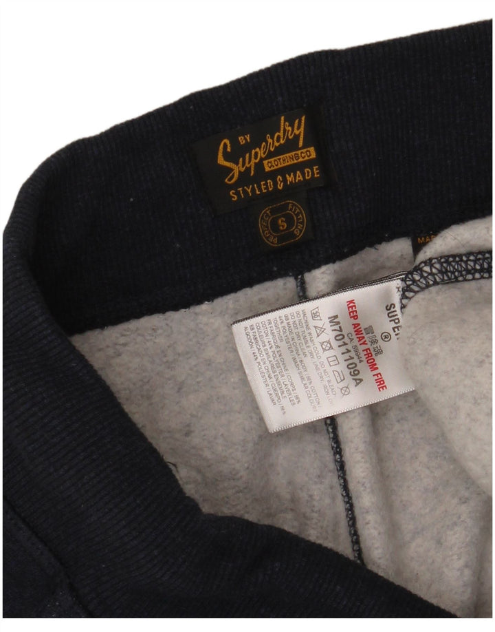 SUPERDRY Pantalon de Survêtement Graphique Homme Joggers Petit Bleu Marine Coton