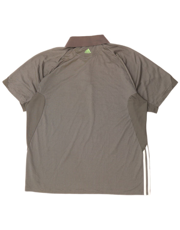 ADIDAS Polo Rolando Carros XL Homme Gris Rayure Fine