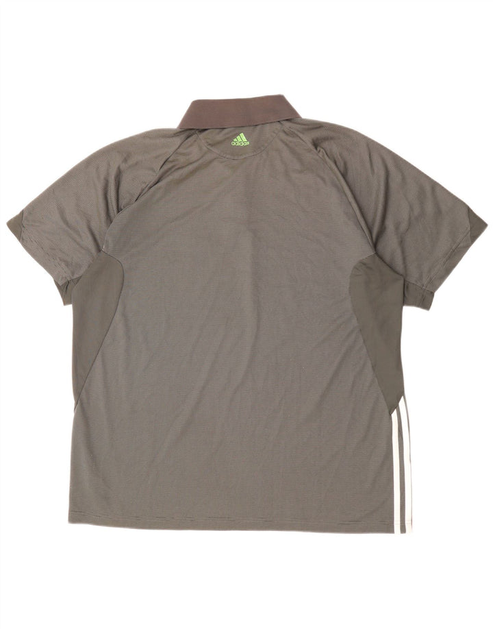 ADIDAS Polo Rolando Carros XL Homme Gris Rayure Fine