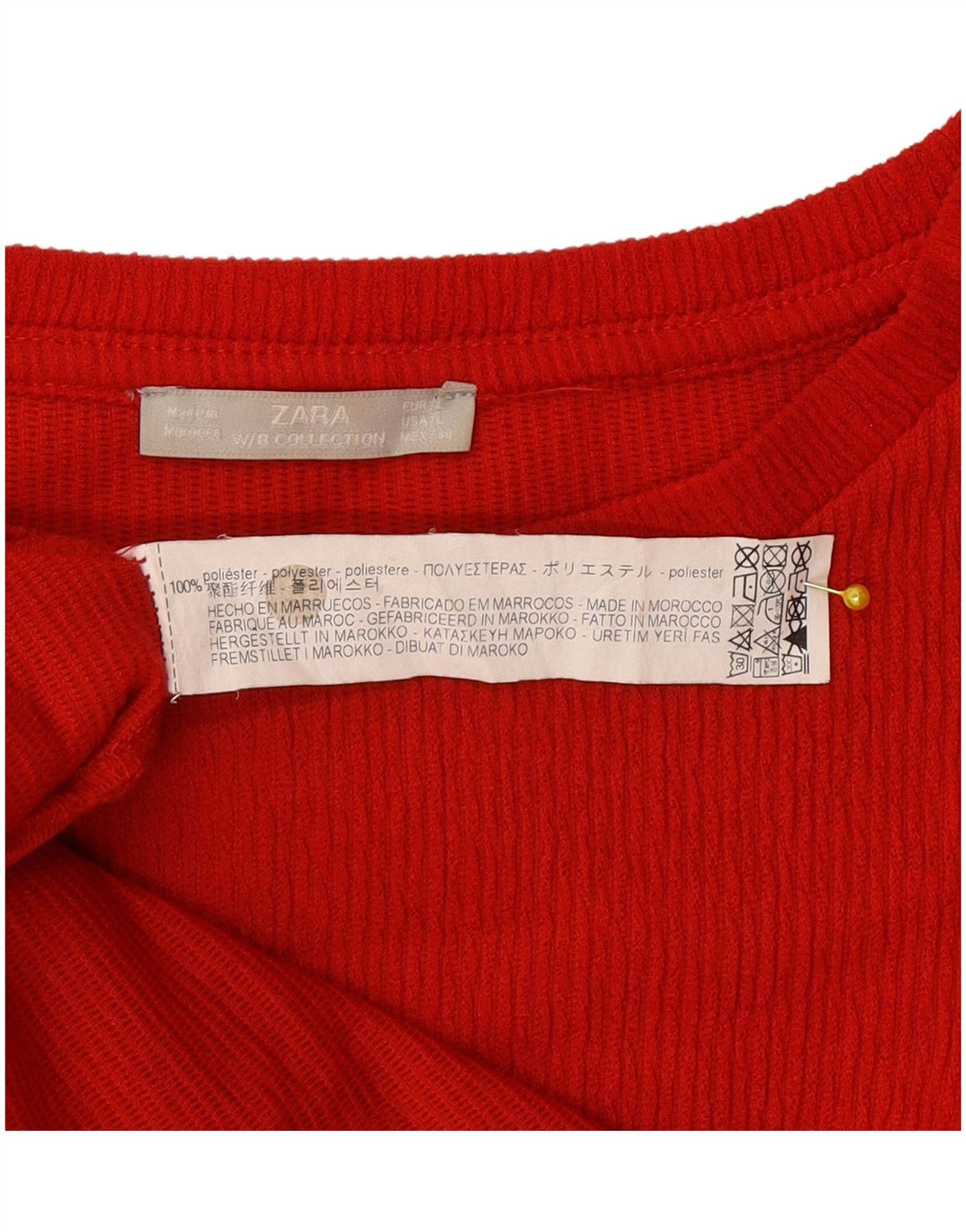 Zara Robe de tente surdimensionnée à manches longues pour femme UK 16 Large Rouge Polyester