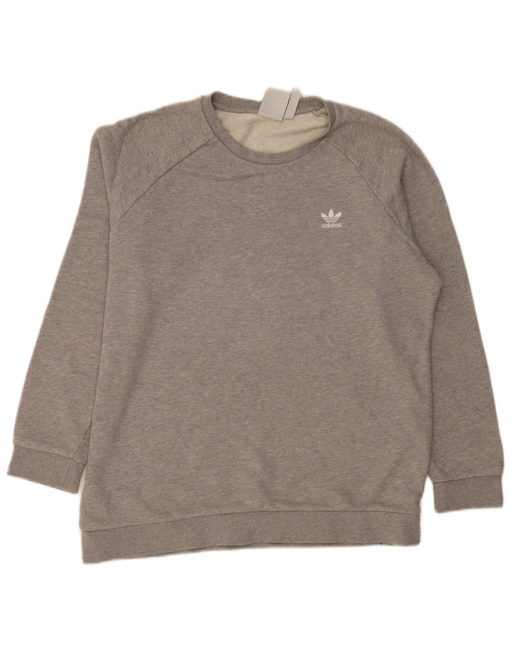 ADIDAS Mens Sweatshirt Jumper Large Grey Cotton