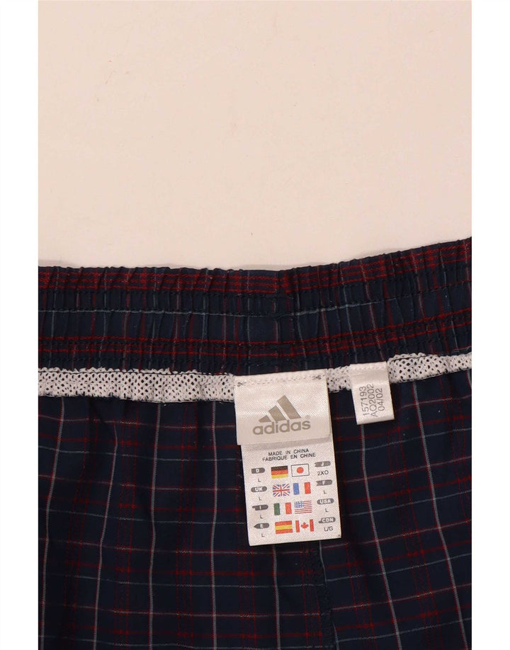 Adidas Short de Bain Homme Grand Bleu Marine à Carreaux Polyester